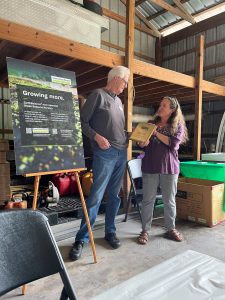 Roger Triplett presented with Mike Kenton award by Jenny Evans, FANN president, 2023